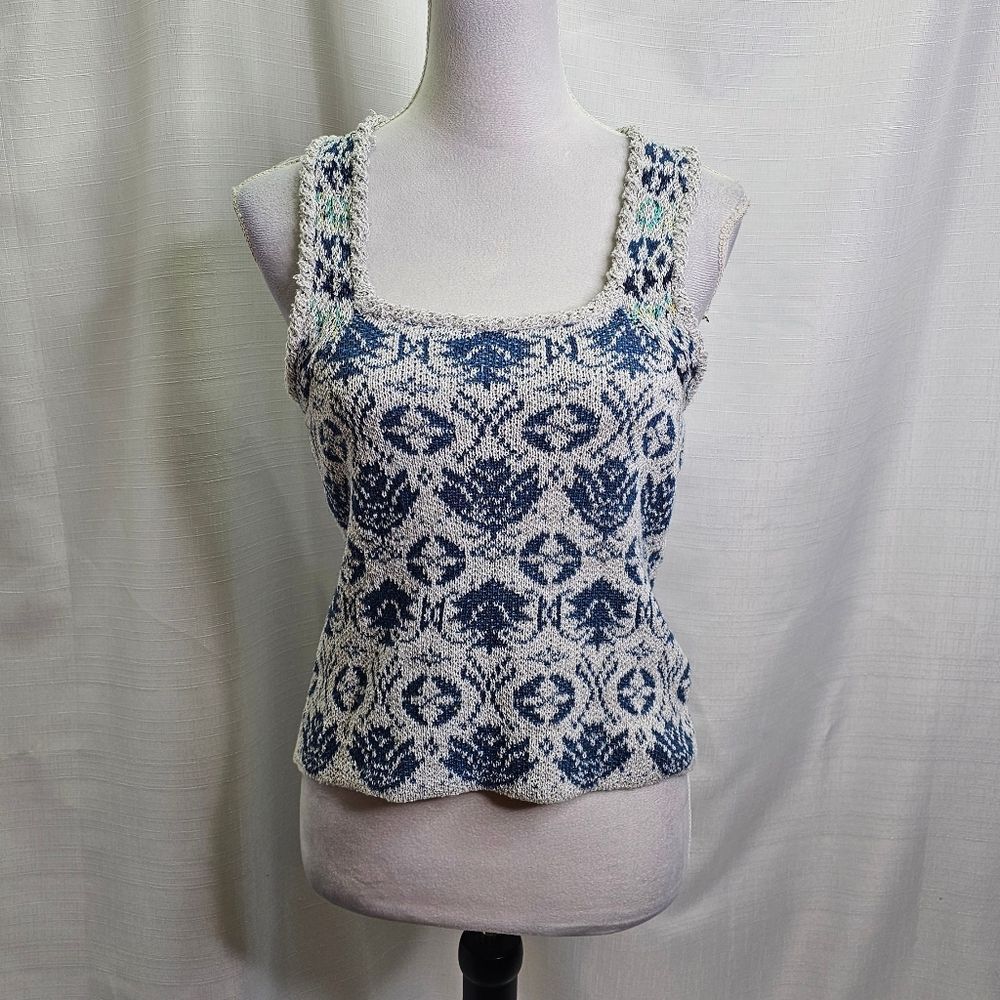 Anthropologie Pilcro Gray and Blue Knit Tank Top Size Small - Picture 3 of 11